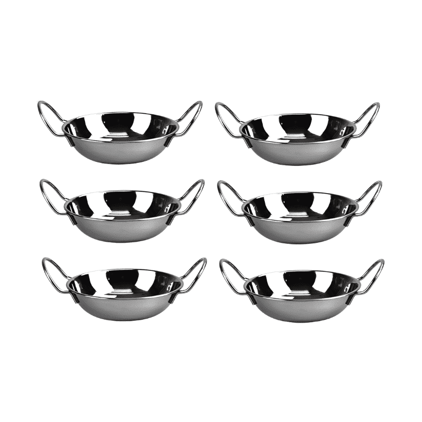 Flat Bottomed Balti Serving Dish Small 17cm (Set of 6)