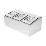 KRD Commercial Condiment Holder including 3xGN1/6 100mm Pans & Lids
