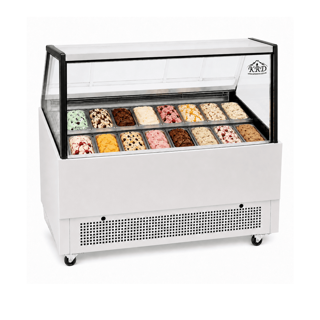 KRD Commercial Ice Cream Showcase Freezer 1500mm 16 Pans KICS-1500S