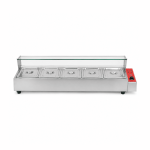 KRD Countertop Bain Marie with Glass Sneeze Guard 1660mm HBM169