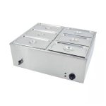 KRD Electric Bain Marie 6x GN 1/3 Pans and Lids Countertop KRB6V