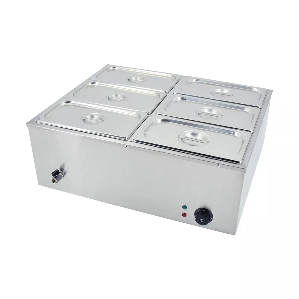 KRD Electric Bain Marie 6x GN 1/3 Pans and Lids Countertop KRB6V