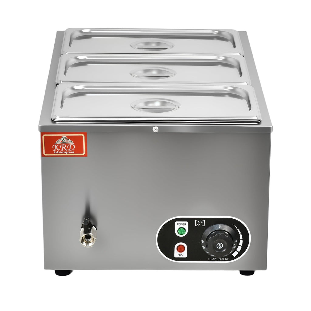 KRD Electric Bain Marie With 3x1/3GN Pans And Lids Countertop KRB-3V