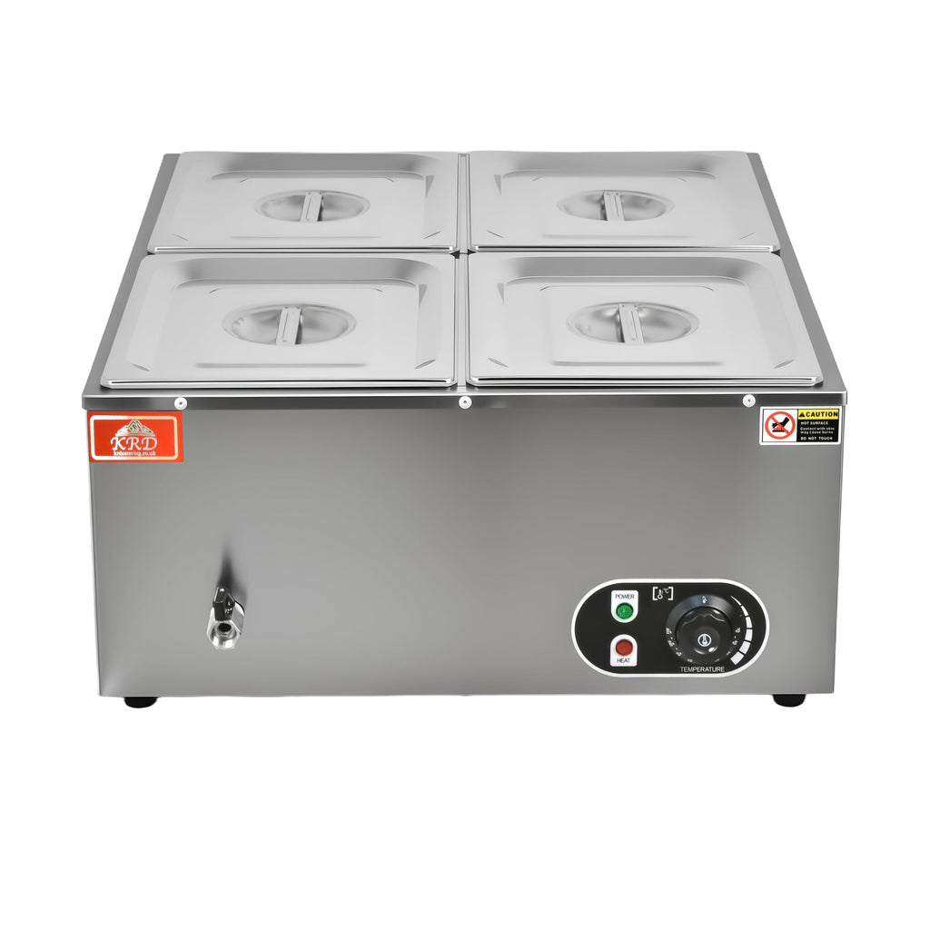 KRD Electric Wet Bain Marie 4 x GN1/4 Pans with Tap KRB4V