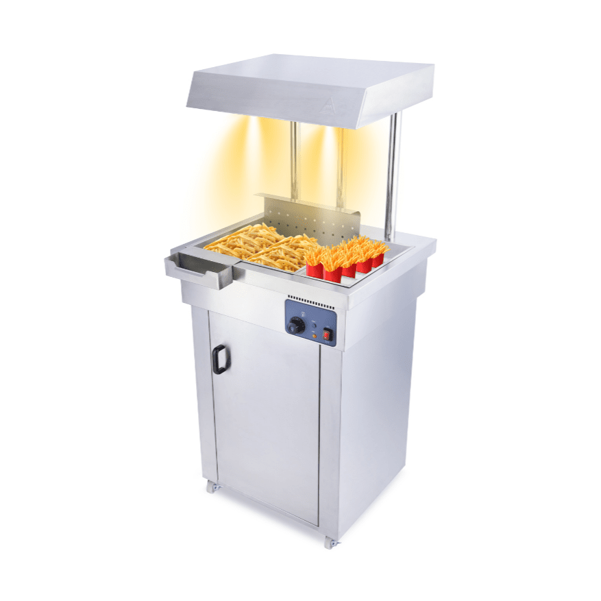 KRD Floor Standing Chip Scuttle Warmer Bagging Station PFW1C1