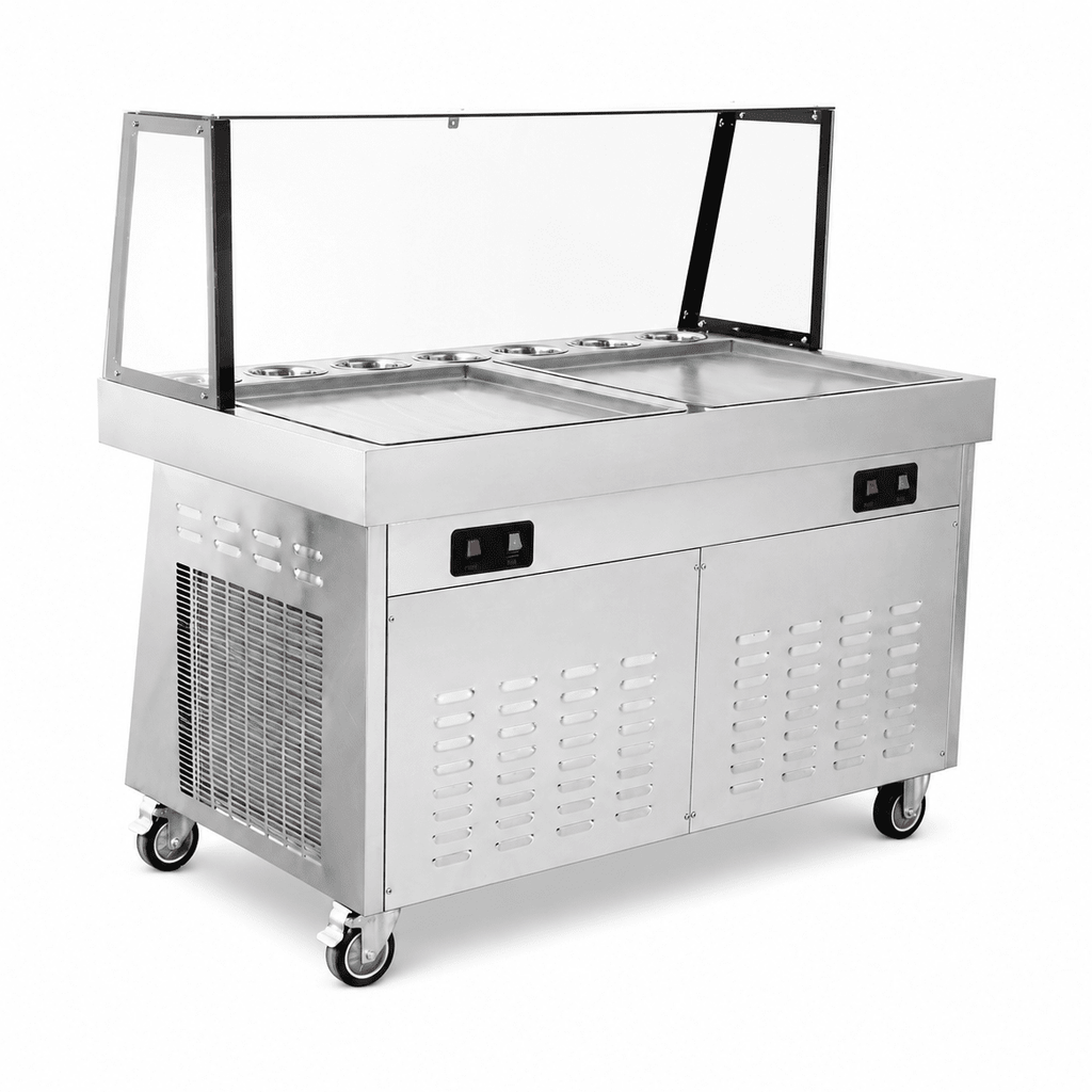 KRD Fried Ice Cream Roll Machine 40-50L/H 2000W KIC-500FL-2