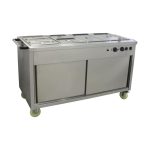 KRD Mobile Bain Marie Hot Cupboard 4x GN1/1 Capacity 1540mm YH4W1