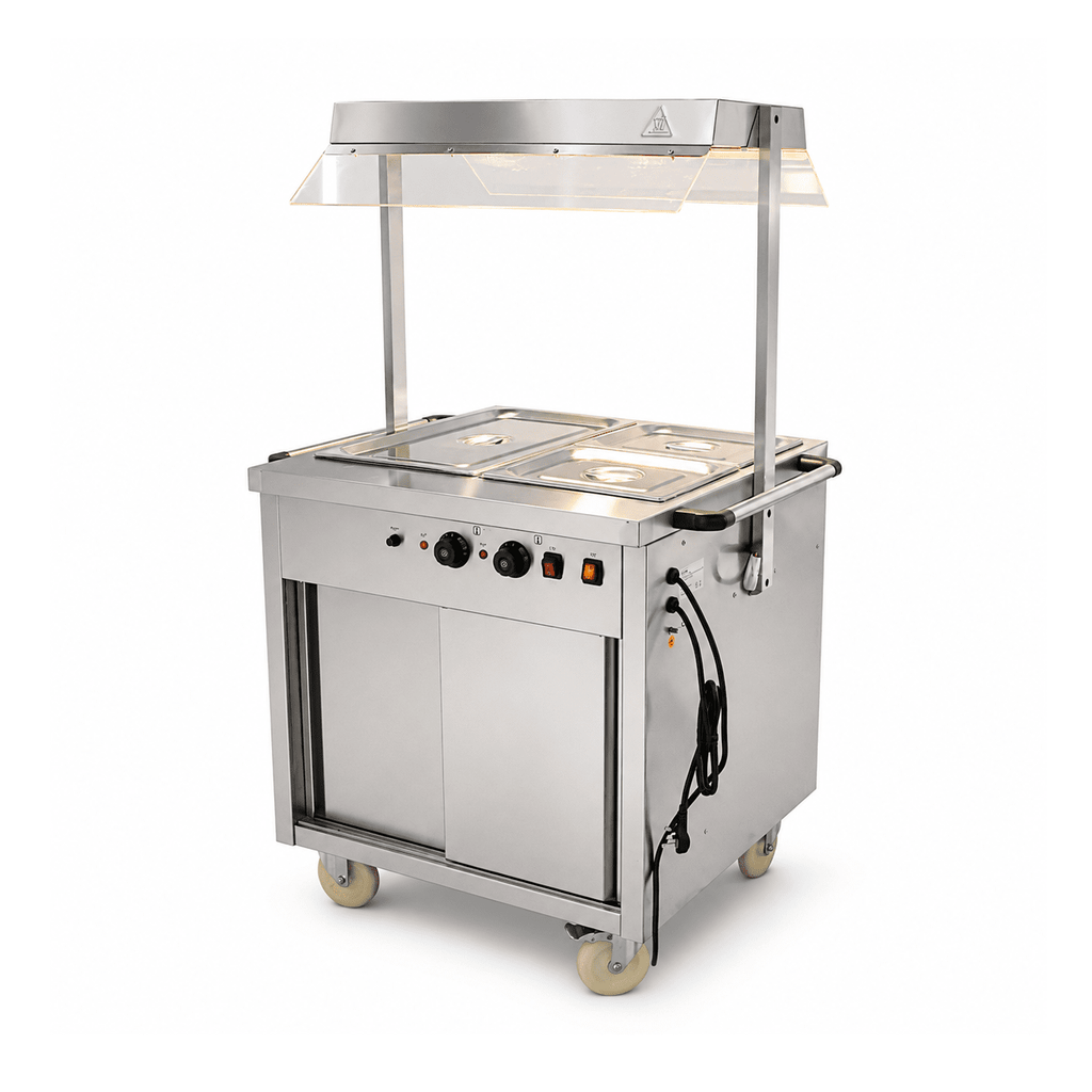 KRD Mobile Bain Marie Hot Cupboard 775mm Heated Sneeze Guard YH2W