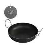 Round Black Iron Kadai Wok 10''