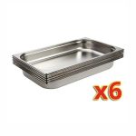 Stainless Steel Gastronorm Tray GN 1/1 Depth 65mm (Pack of 6)
